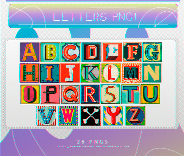 09 Lettering PACK PNG! LETTERS!09 by Cottonete on DeviantArt