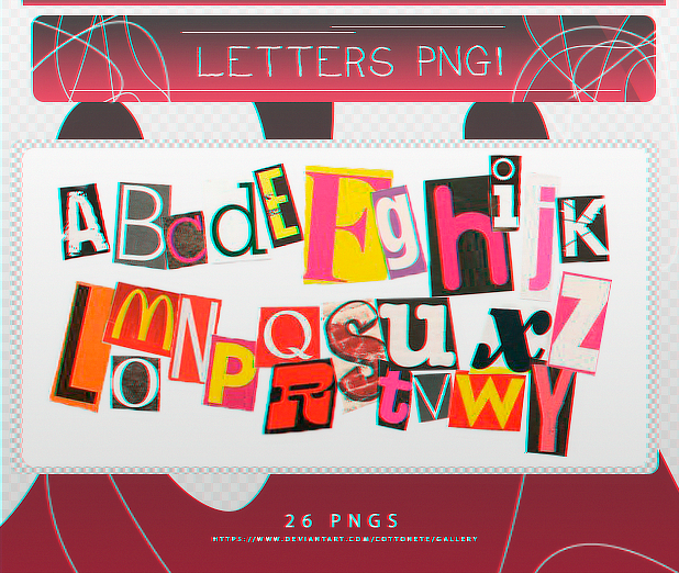 PACK PNG! Cropped letters!10 by Cottonete on DeviantArt