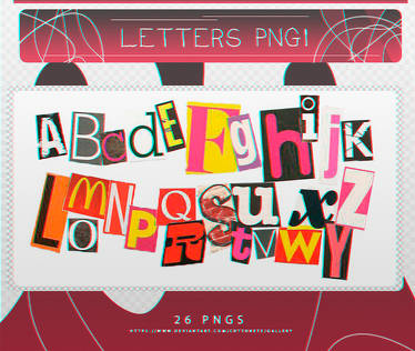 PACK PNG! Cropped letters!10