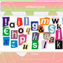PACK PNG! Cropped letters #14
