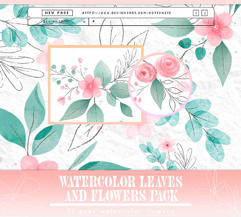 PACK PNG: Watercolor Flowers #18