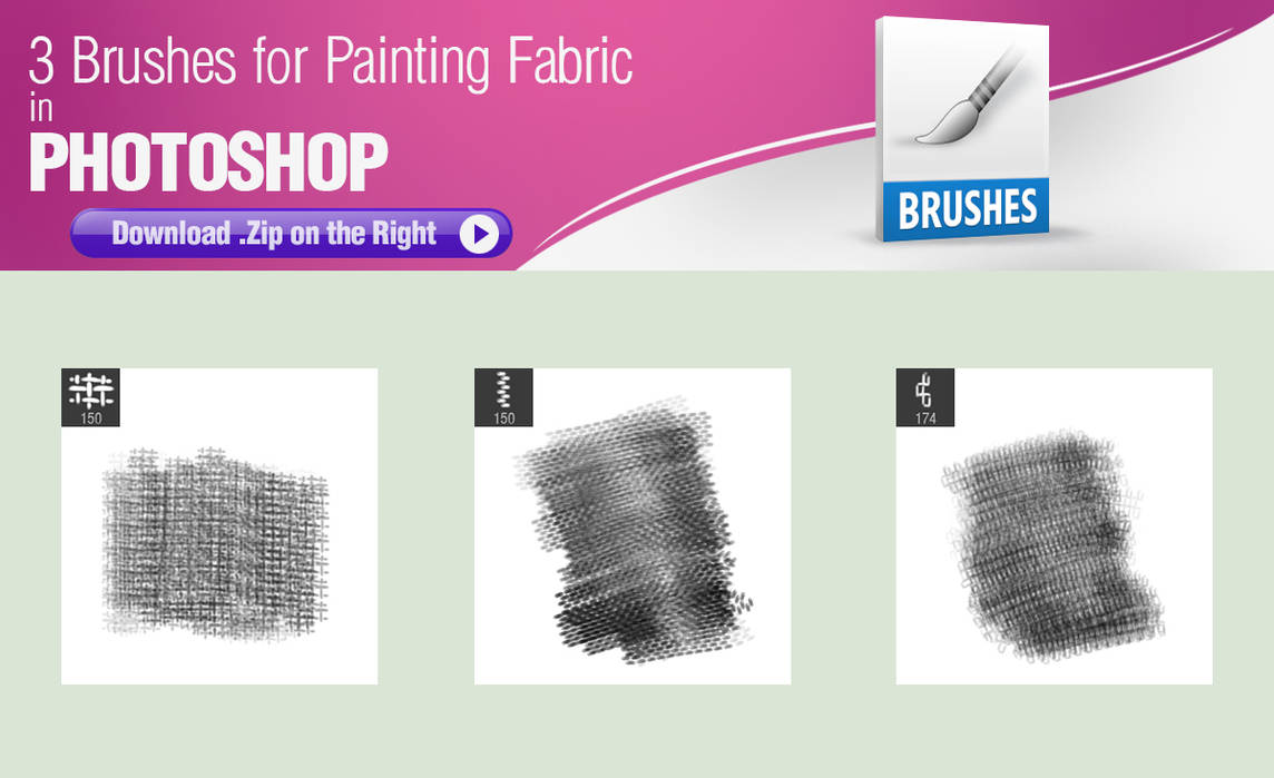 3 Brushes for Painting Fabric in Photoshop by pixelstains on