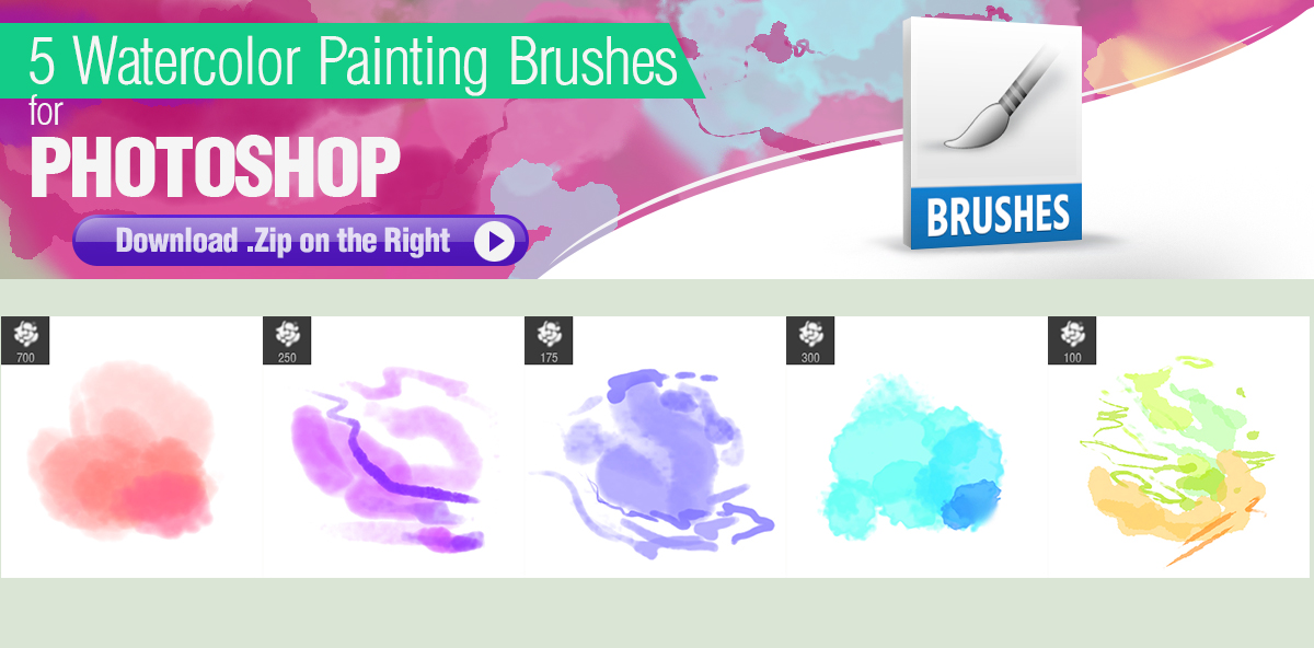 5 Watercolor Brushes for Photoshop by pixelstains on DeviantArt