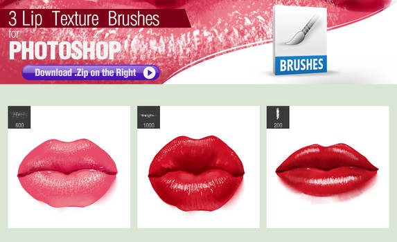 3 Photoshop Brushes for Painting Lip Texture