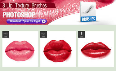 3 Photoshop Brushes for Painting Lip Texture