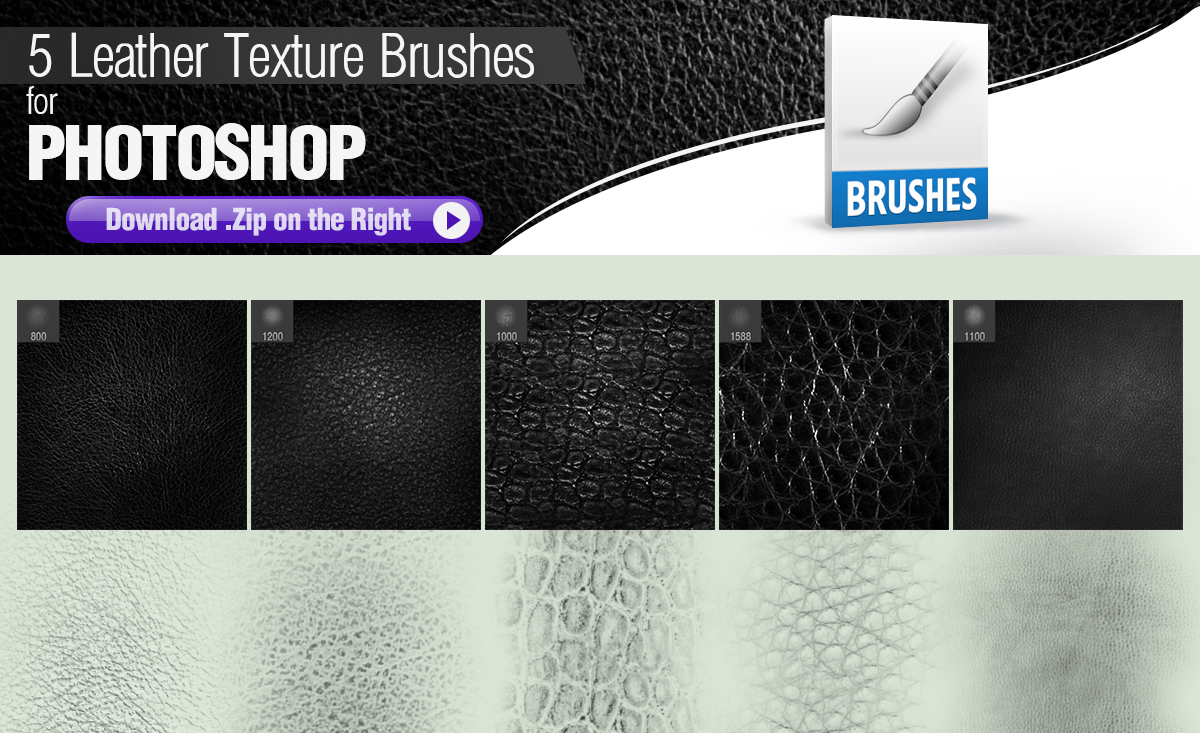 5 Photoshop Brushes for Painting Leather