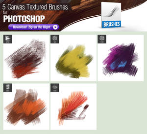 5 Canvas Textured Photoshop Brushes