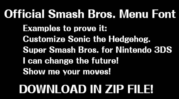 Official Smash Bros. Menu Font