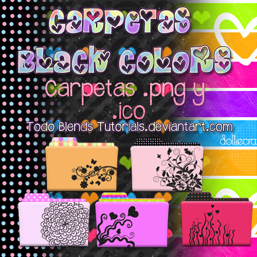 Carpetas Black Colors png y ico