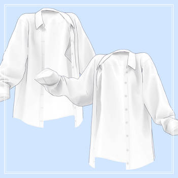 Solid Drop Oversized Shirt(VRChat or Other)-3DLyn
