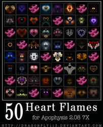50 Heart Flames