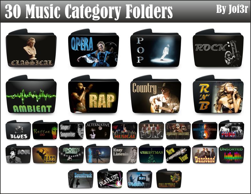 30 Music Category Folders