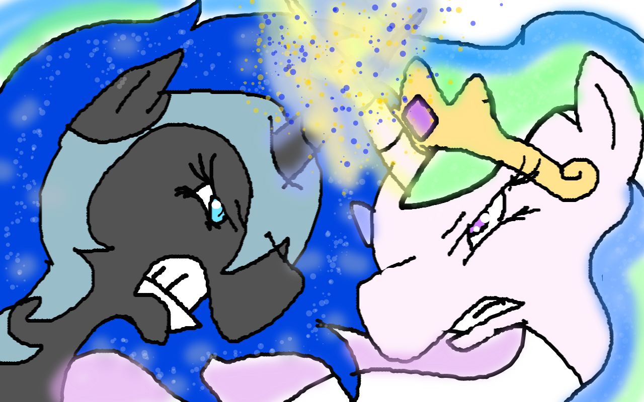 Princess Celestia VS Nightmare Moon by BurningEclipse on DeviantArt