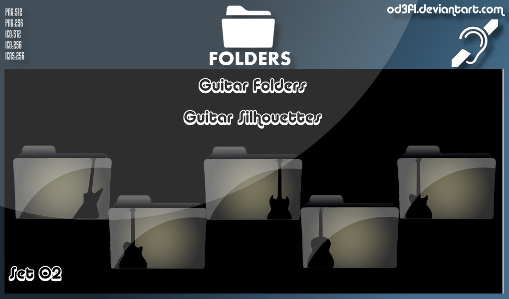 Guitar Folders - Guitar Silhouettes Set 02