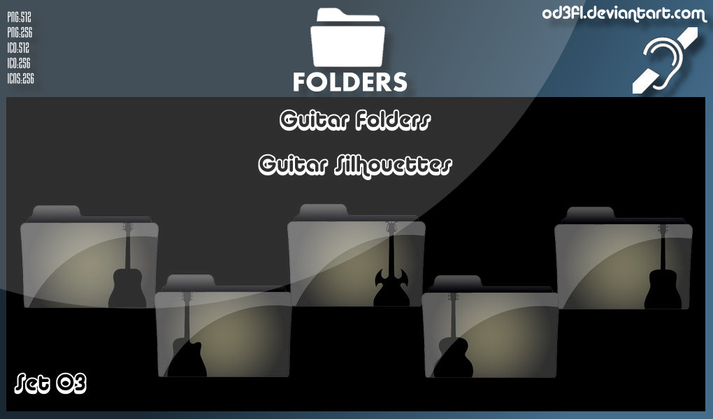 Guitar Folders - Guitar Silhouettes Set 03