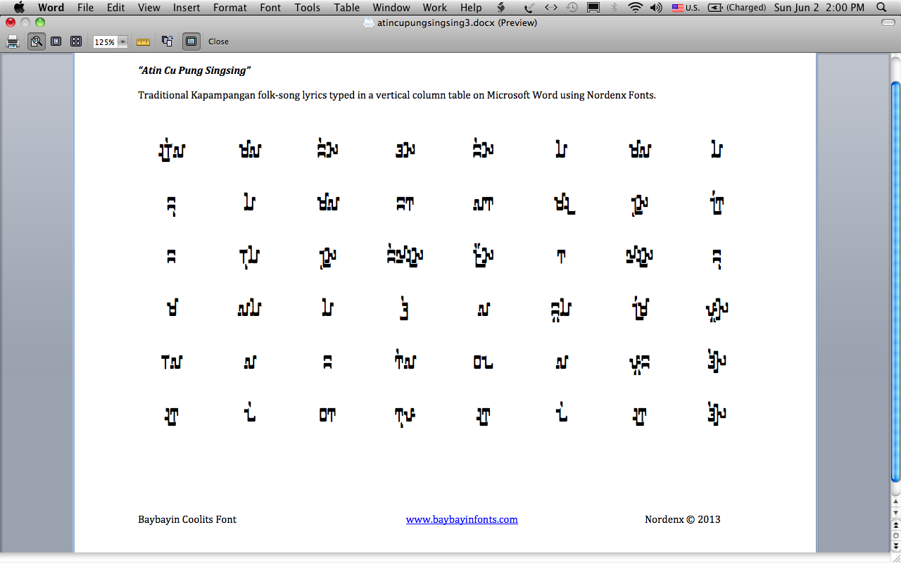 Kapampangan Coolits Font