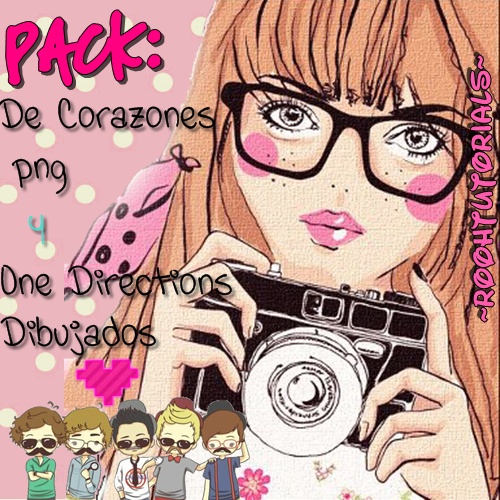 ~Corazones y One directions pack png~