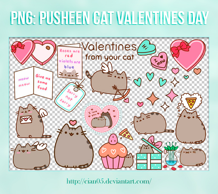 Pack png - Pusheen Cat Valentine's Day [Cian05]