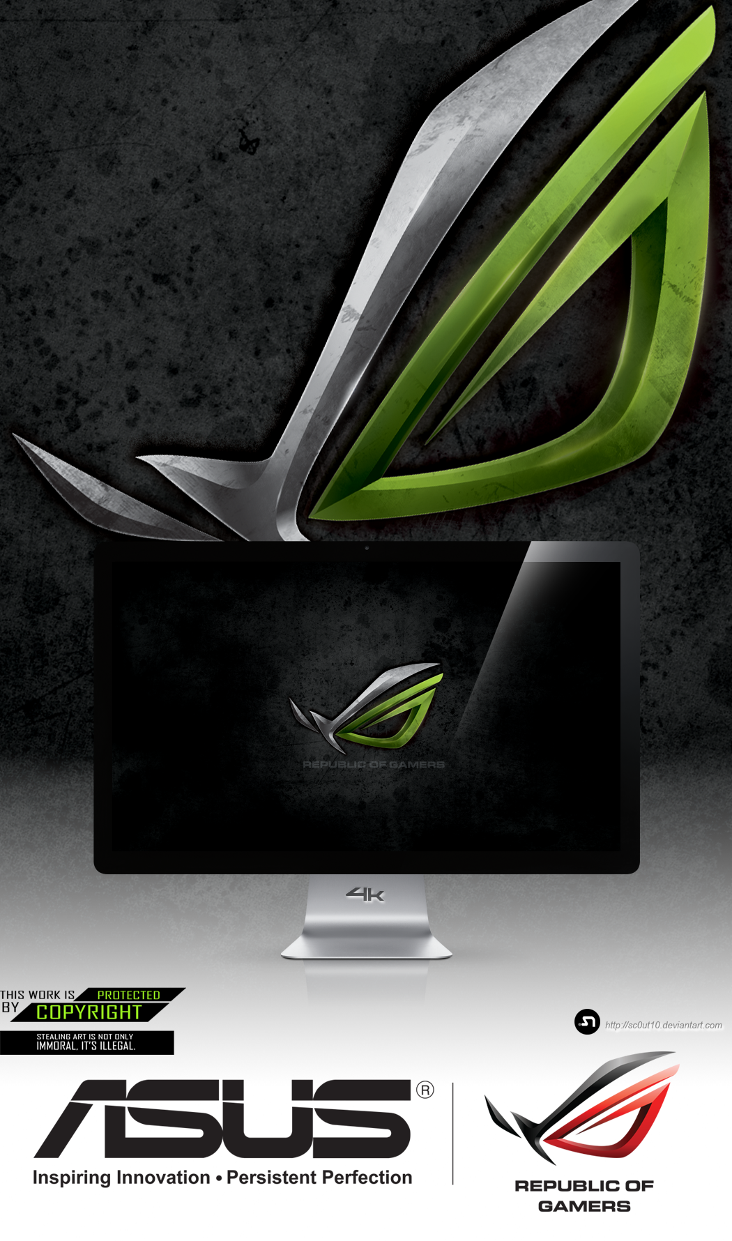 Asus Rog 4k Green by Sc0uT10 on DeviantArt