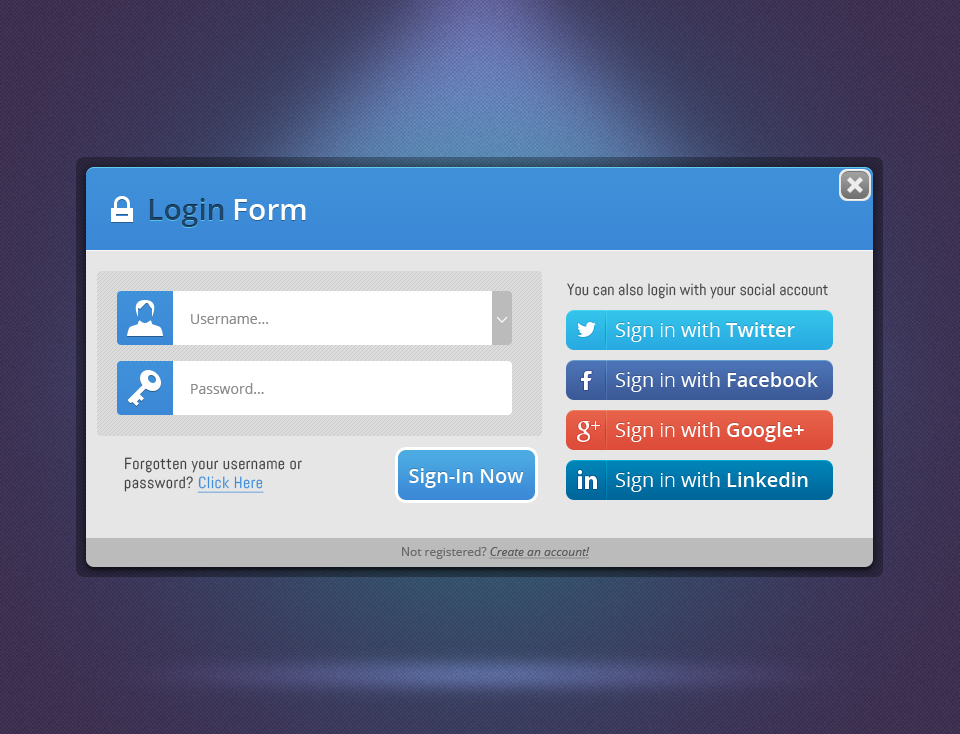 Website (1) Social Login WITH PSD