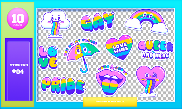 Pack PNG - Pride Stickers #04
