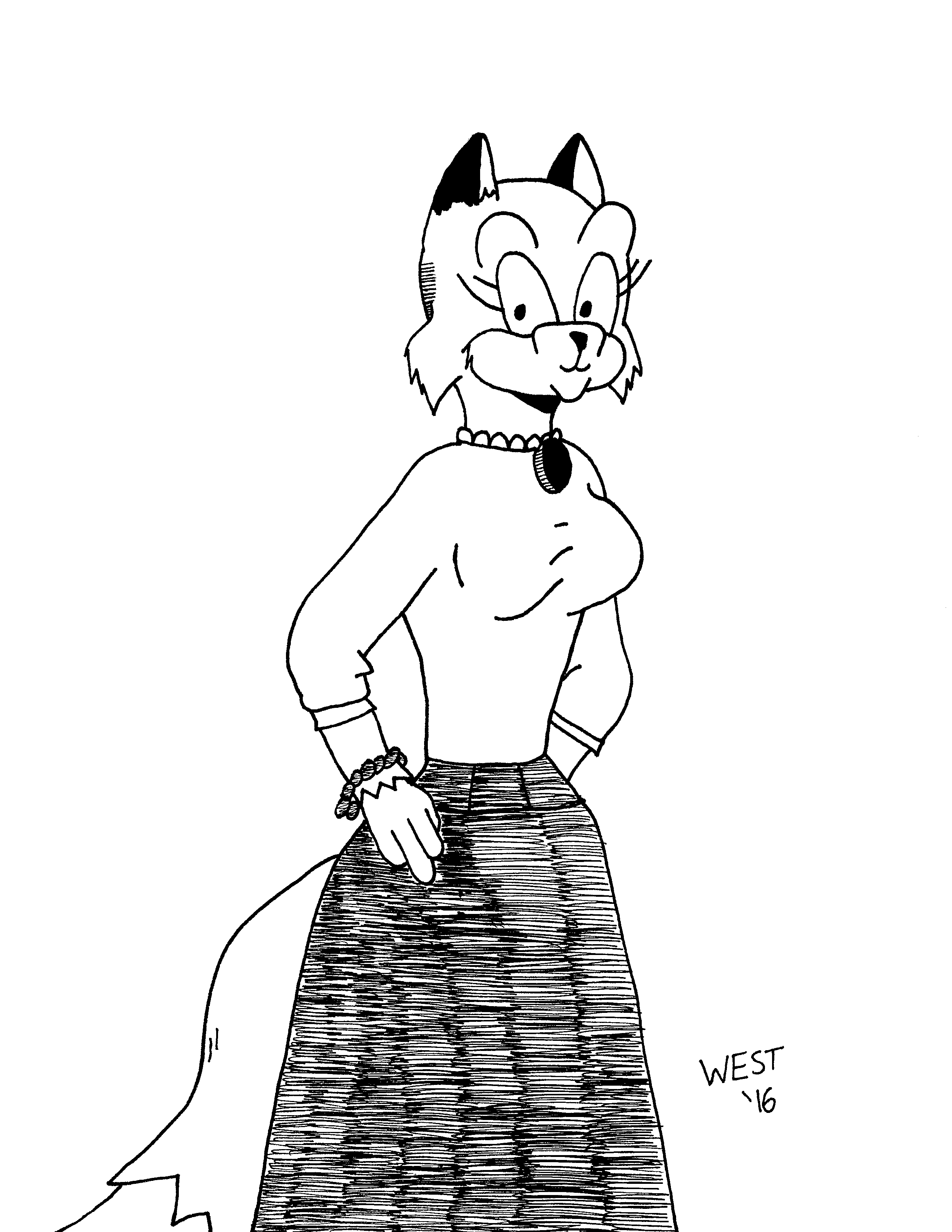 Hilda In Blouse And Skirt