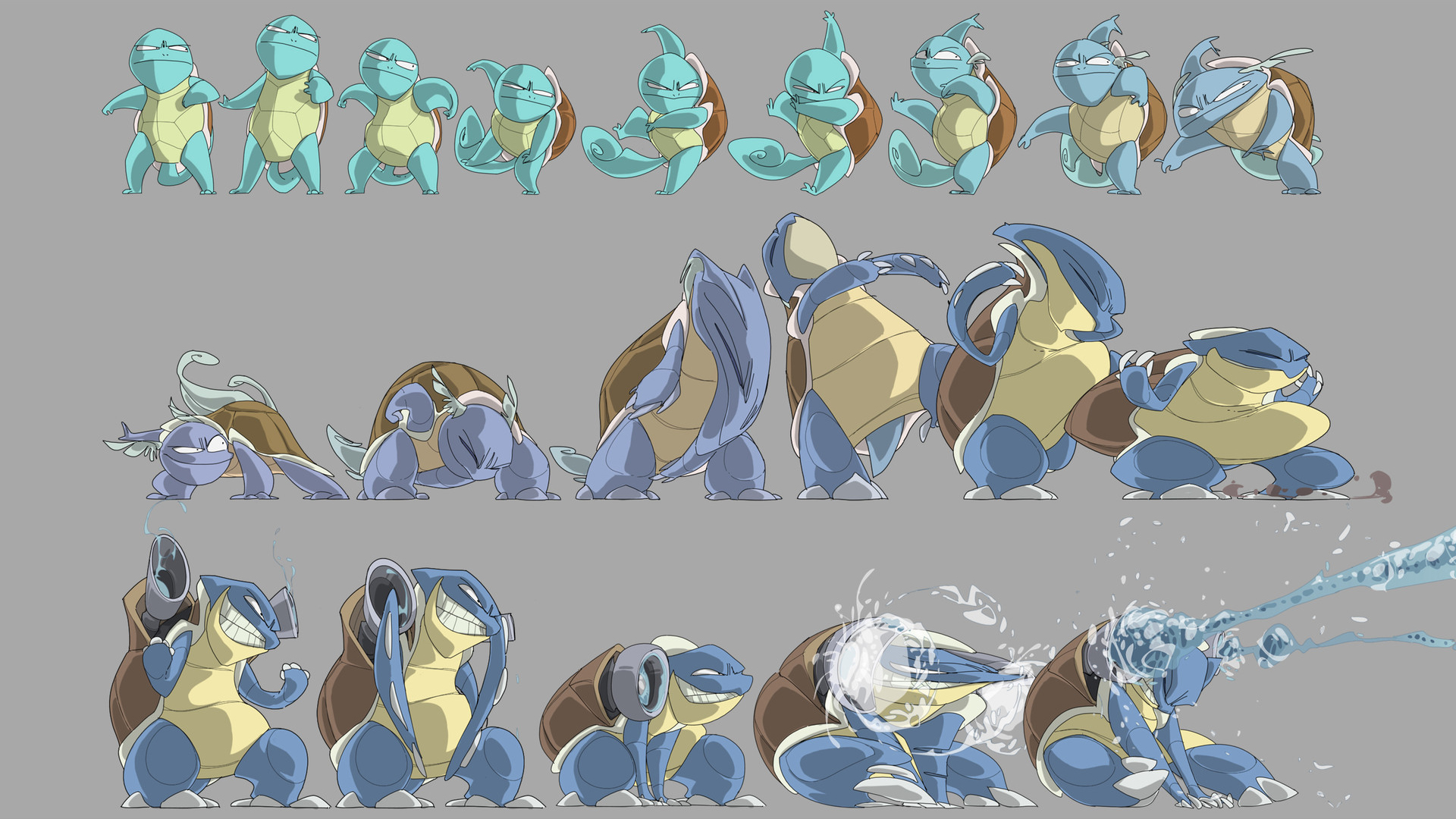 Animated Evo: SQUIRTLE USE HYDROCANNON