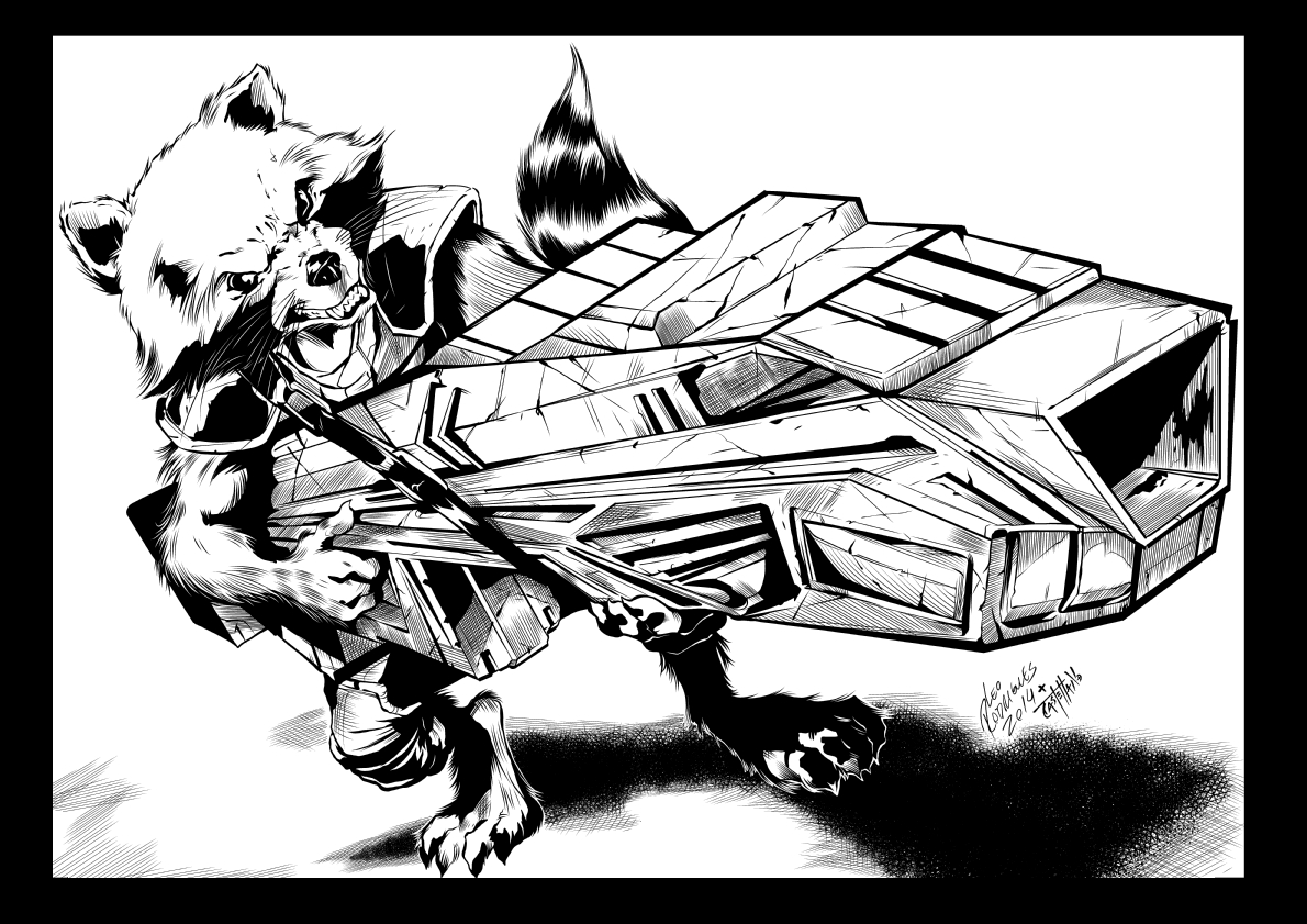 Rocket Raccoon (INK) by johncastelhano on DeviantArt
