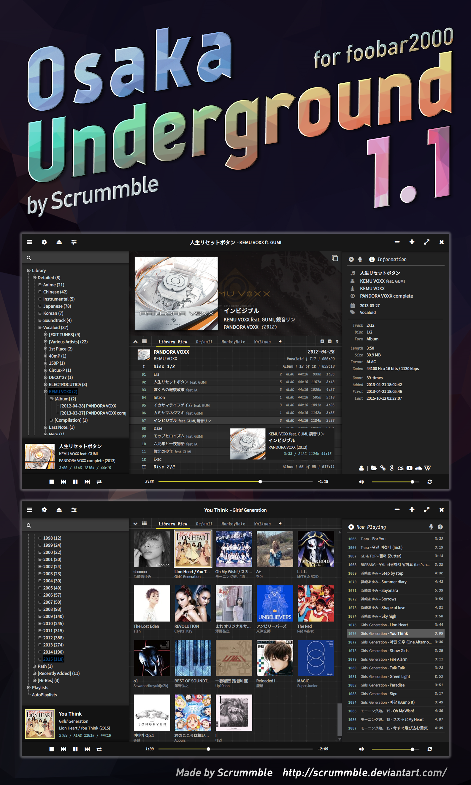 Osaka Underground 1.1.1 for foobar2000 by Scrummble