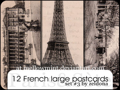 12 French Postcards