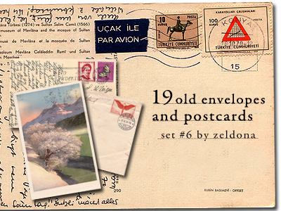19 old envelopes and postcards