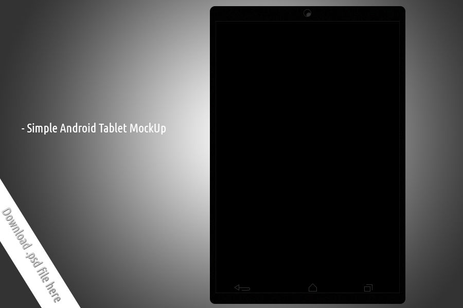 simple android tablet mockup psd file