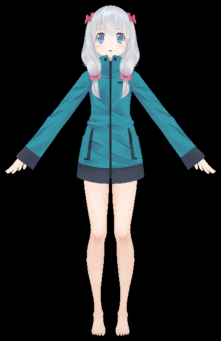 Izumi Sagiri - FBX 3D Model by AzureBerylBlue on DeviantArt