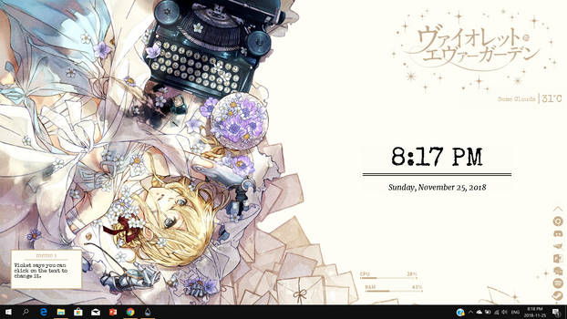 Violet Evergarden Rainmeter Theme 1.1