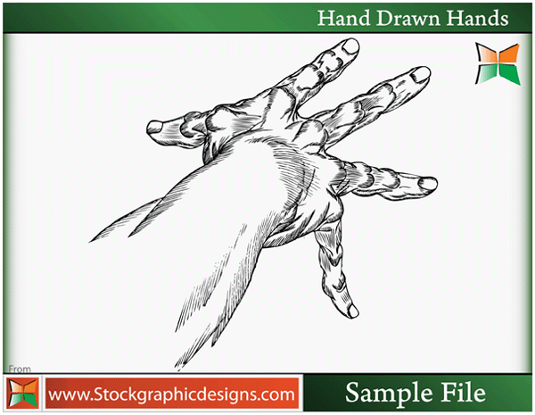 Hand Drawn Hands-Vector