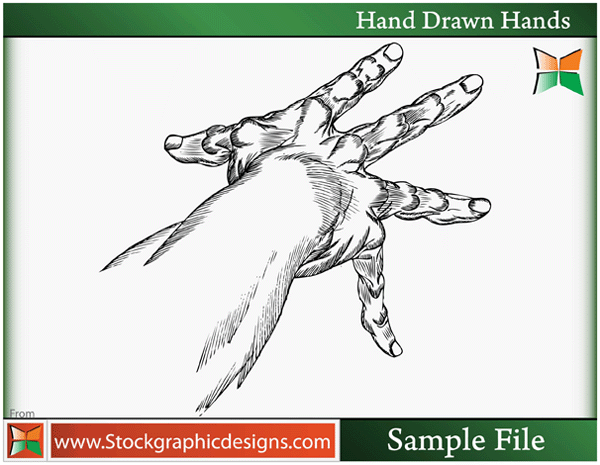 Hand Drawn Hands-Brush