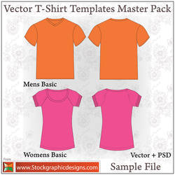 Vector T-shirt Templates - PSD