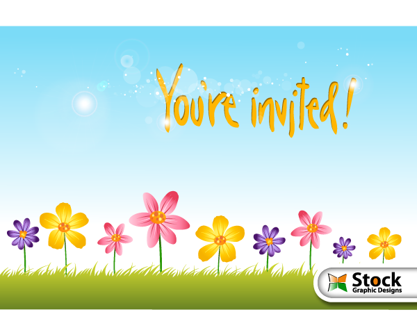 Flower Invitation Background Vector Free