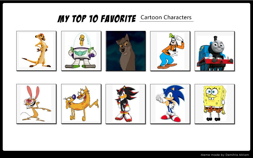My Top 10 Favorite Cartoon Characters by NicktoonsAnimes on DeviantArt