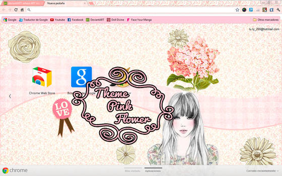 Theme Pink Flower ~ Google Chrome