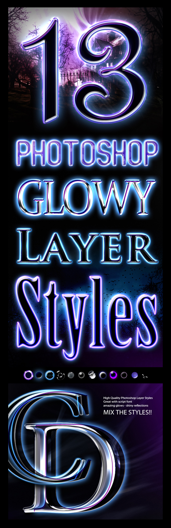 Free Glowy Photoshop Styles