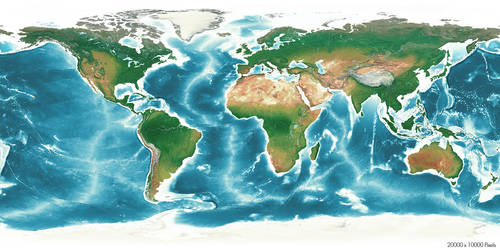 Free HD 20k x10K Earth World Map Texture