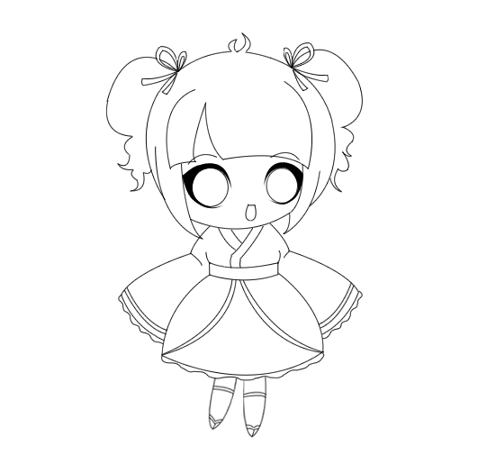 Chibi Geisha - Lineart by MouritsaDA on DeviantArt