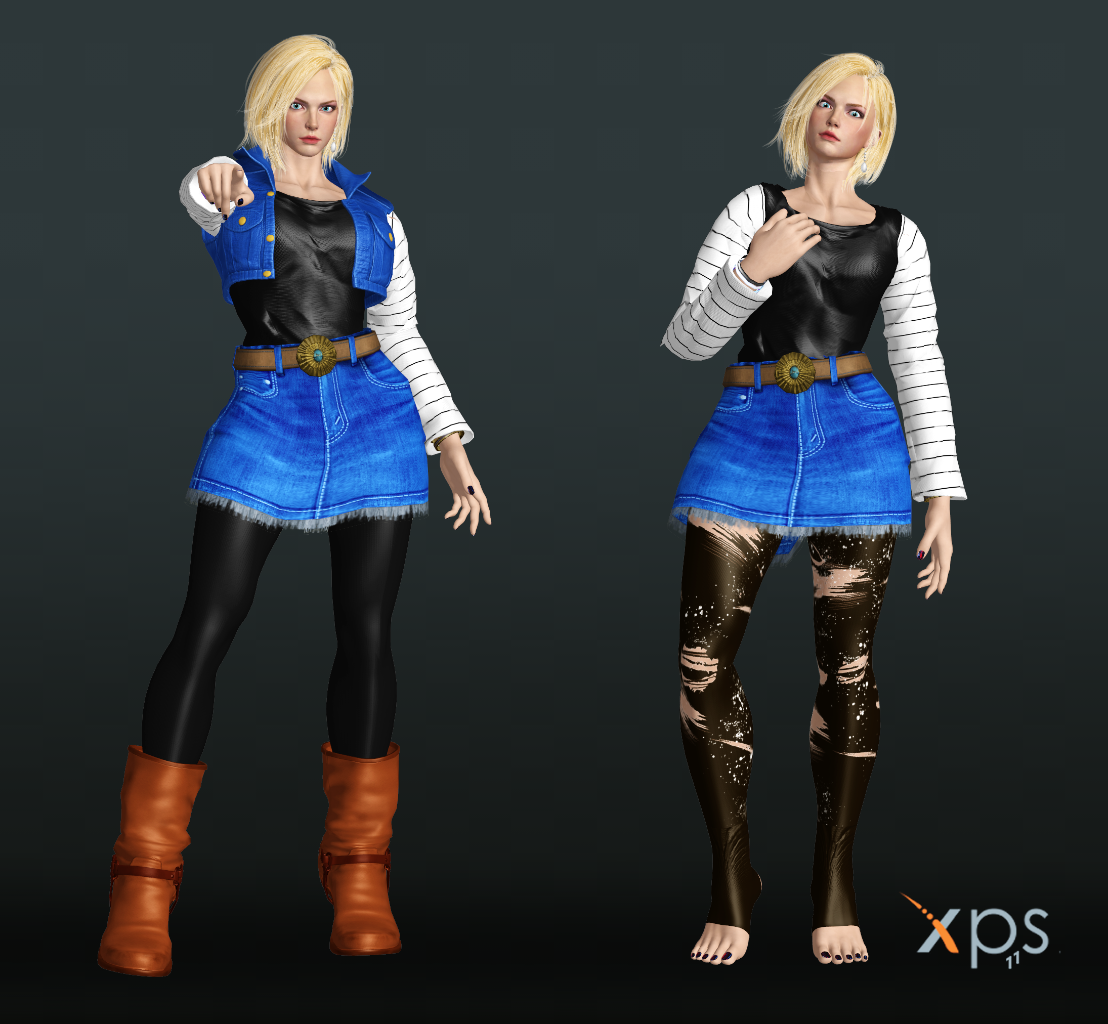 Tekken 8 Nina as Android 18 costume [DL] XPS by sihsengiu on DeviantArt