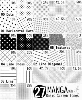 FREE Basic Manga Pack + Screentone Application Tut