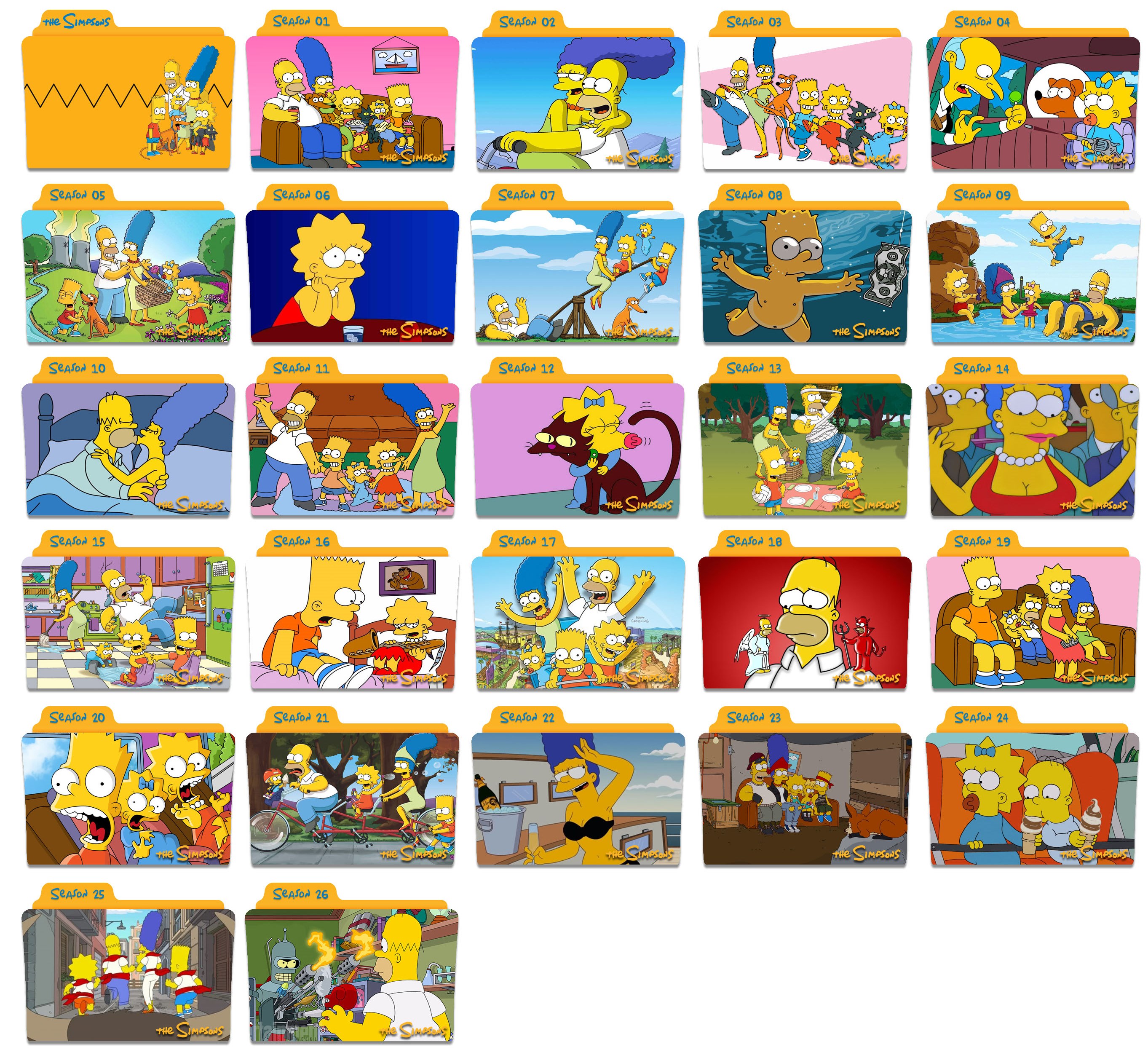 The Simpsons Folder Icons by nellanel on DeviantArt