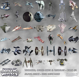 STAR WARS Fighters Space Ships Vehicles Icons PNG