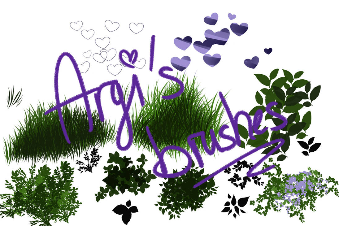 SAI 2 scatter brushes grass/foliage + hearts by MsArgentum on DeviantArt