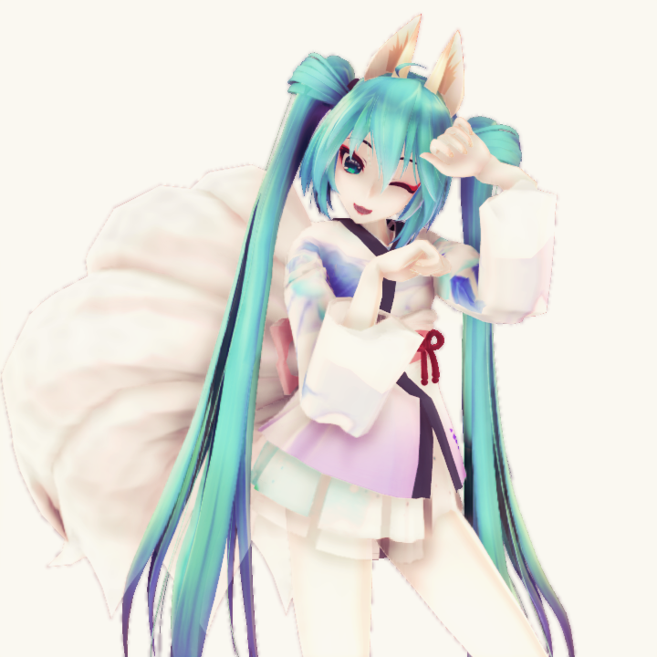 Tda KimonoFox Miku Model DL [80+watchers Thanks] by Ame101273 on DeviantArt