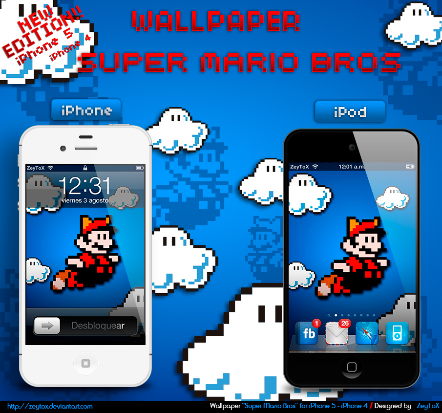 Super Mario Bros Wallpaper iPhone and iPod Touch